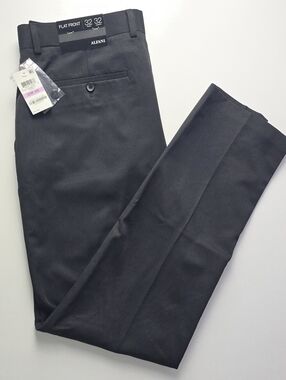 Alfani Men's Flat Front Dress Pants in Black